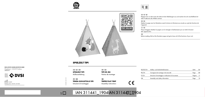 Page 1 de la notice Manuel utilisateur Playtive IAN 311441