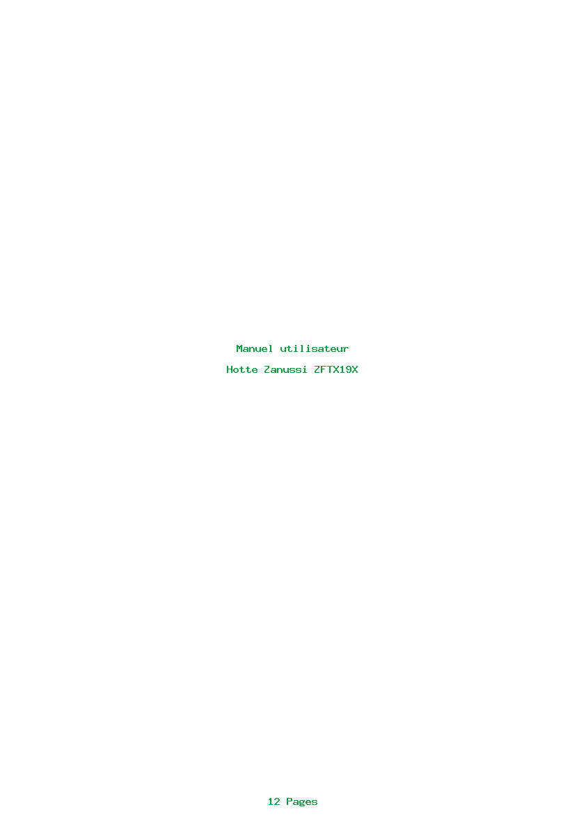 Image de la première page du manuel de l'appareil ZFTX19X