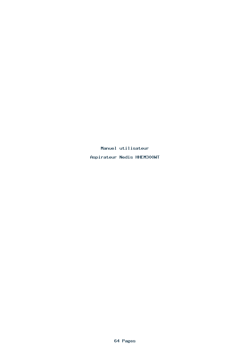 Page 1 de la notice Manuel utilisateur Nedis HHEM300WT