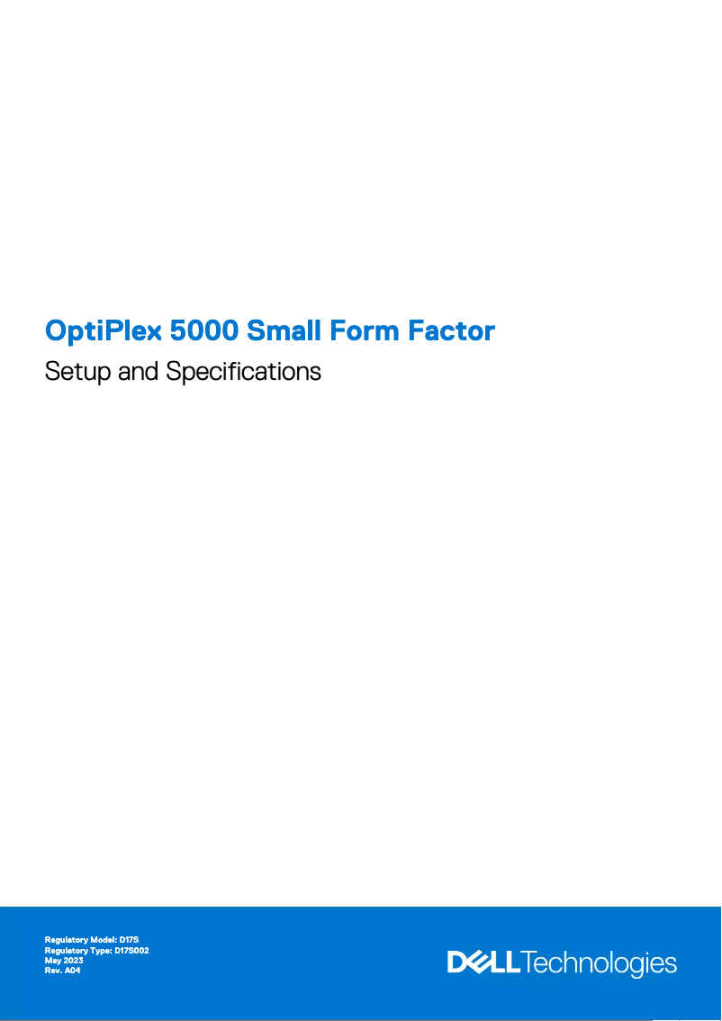 Page 1 de la notice Guide d'installation Dell OptiPlex 5000 Small Form Factor