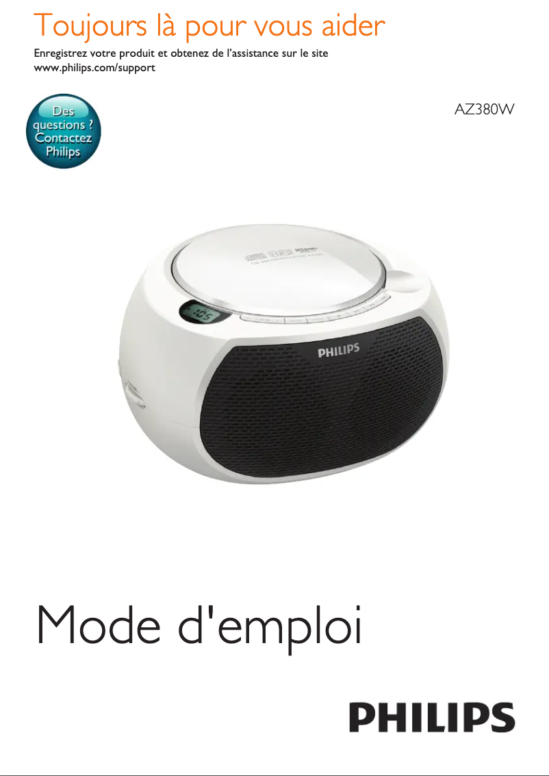 Página 1 del manual Manual de usuario Philips AZ380