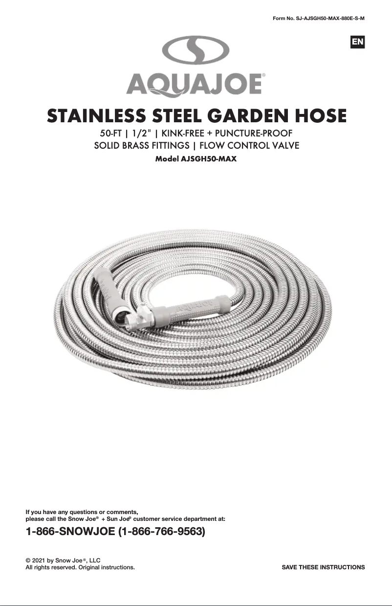 Page 1 de la notice Manuel utilisateur Aqua Joe AJSGH50-MAX