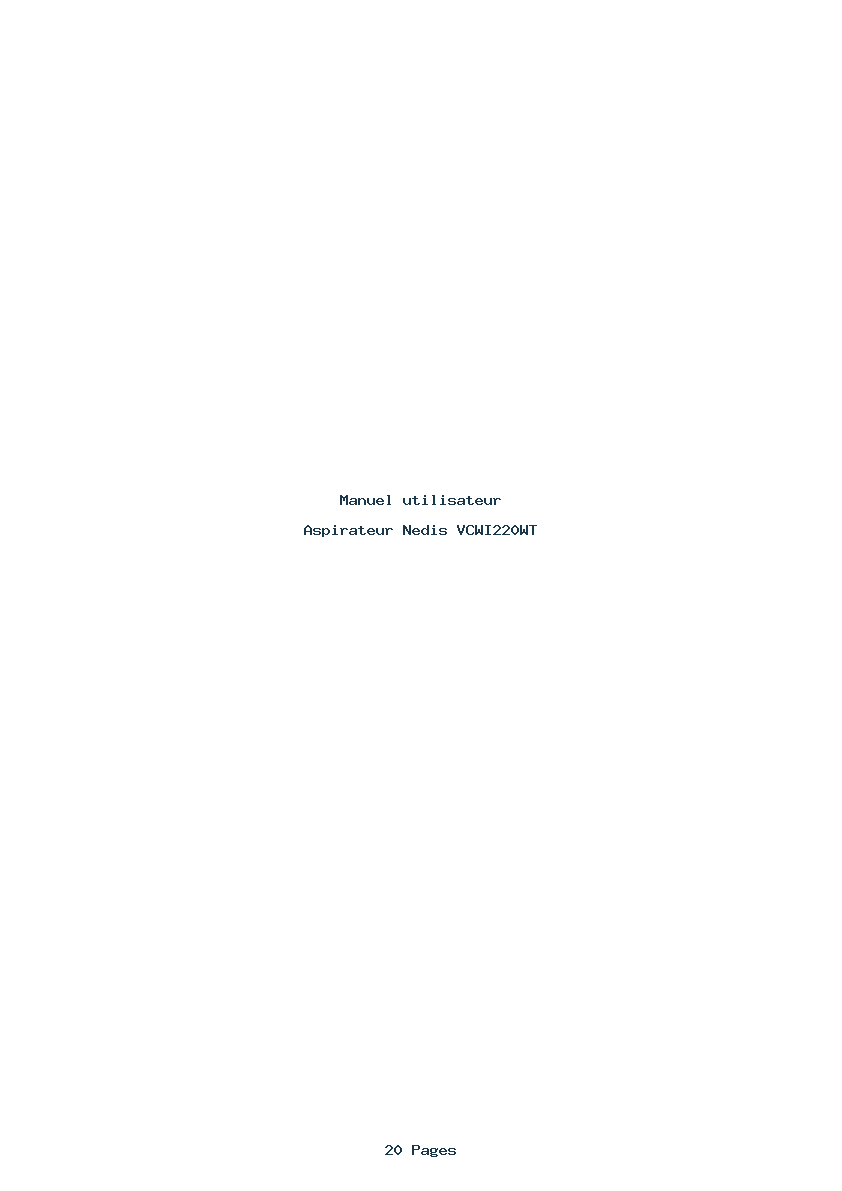 Page 1 de la notice Manuel utilisateur Nedis VCWI220WT