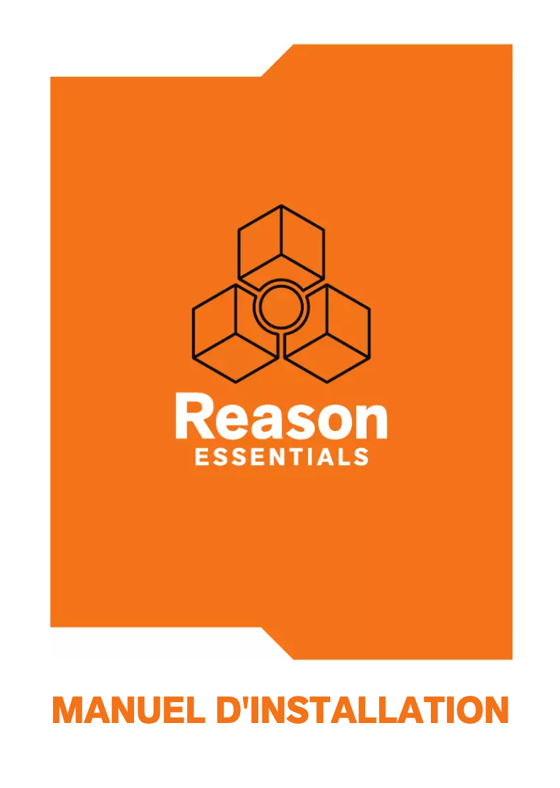 Page 1 de la notice Guide d'installation Propellerhead Reason Essentials 8.2