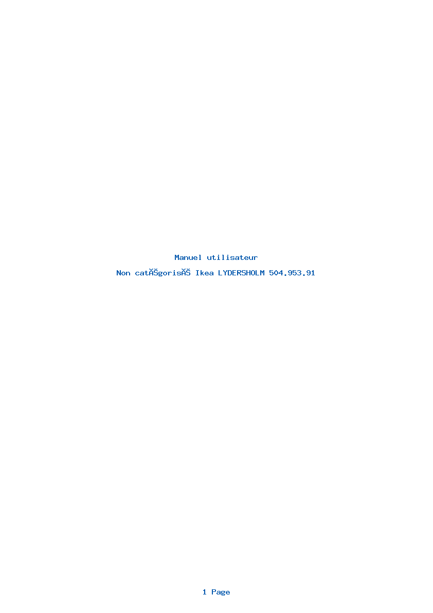 Page 1 de la notice Manuel utilisateur Ikea LYDERSHOLM 504.953.91
