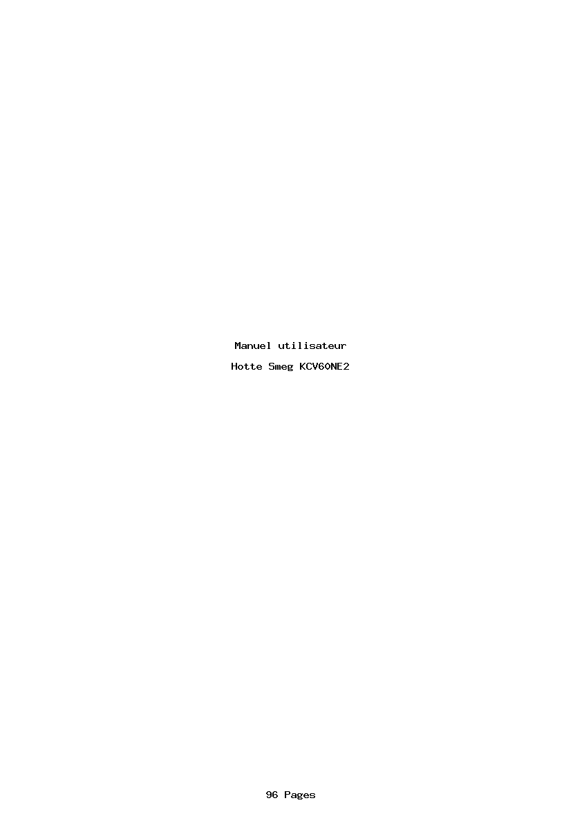Page 1 de la notice Manuel utilisateur Smeg KCV60NE2