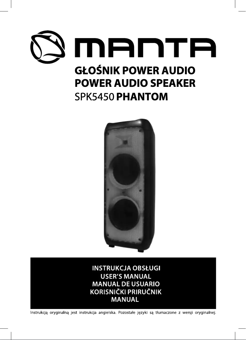 Page 1 de la notice Manuel utilisateur Manta PHANTOM SPK5450