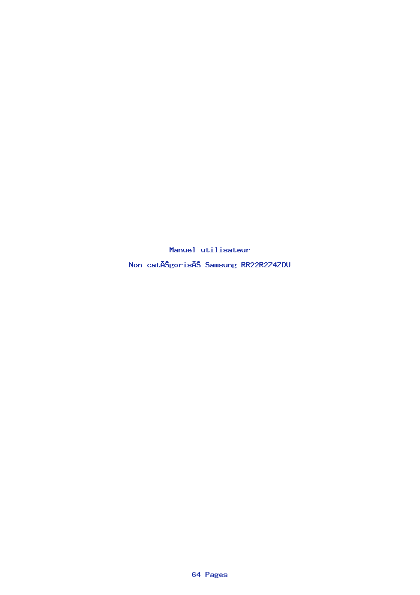 Page 1 de la notice Manuel utilisateur Samsung RR22R274ZDU