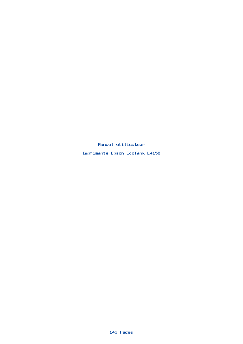 Page 1 de la notice Manuel utilisateur Epson EcoTank L4158