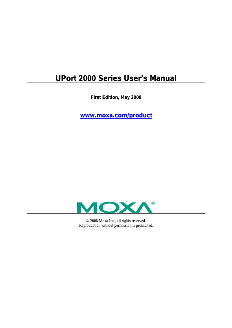 Página 1 del manual Manual de usuario Moxa UPort 2410