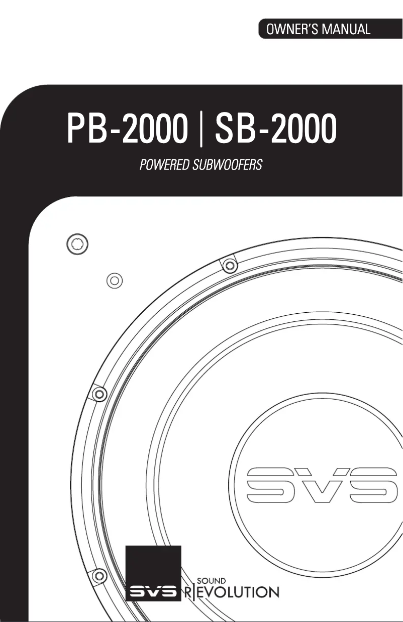 Page 1 of the manual User Manual SVS SB-2000