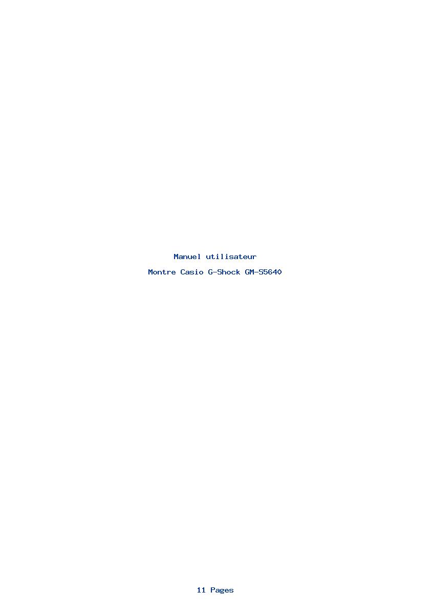 Page 1 de la notice Manuel utilisateur Casio G-Shock GM-S5640