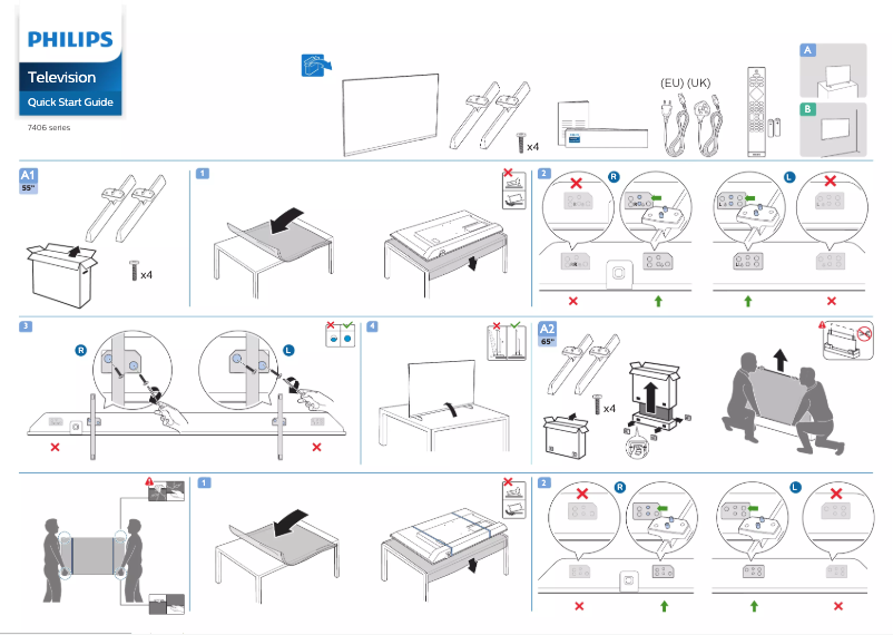 Page n°1 - Guide de démarrage rapide Philips 65PUS7406