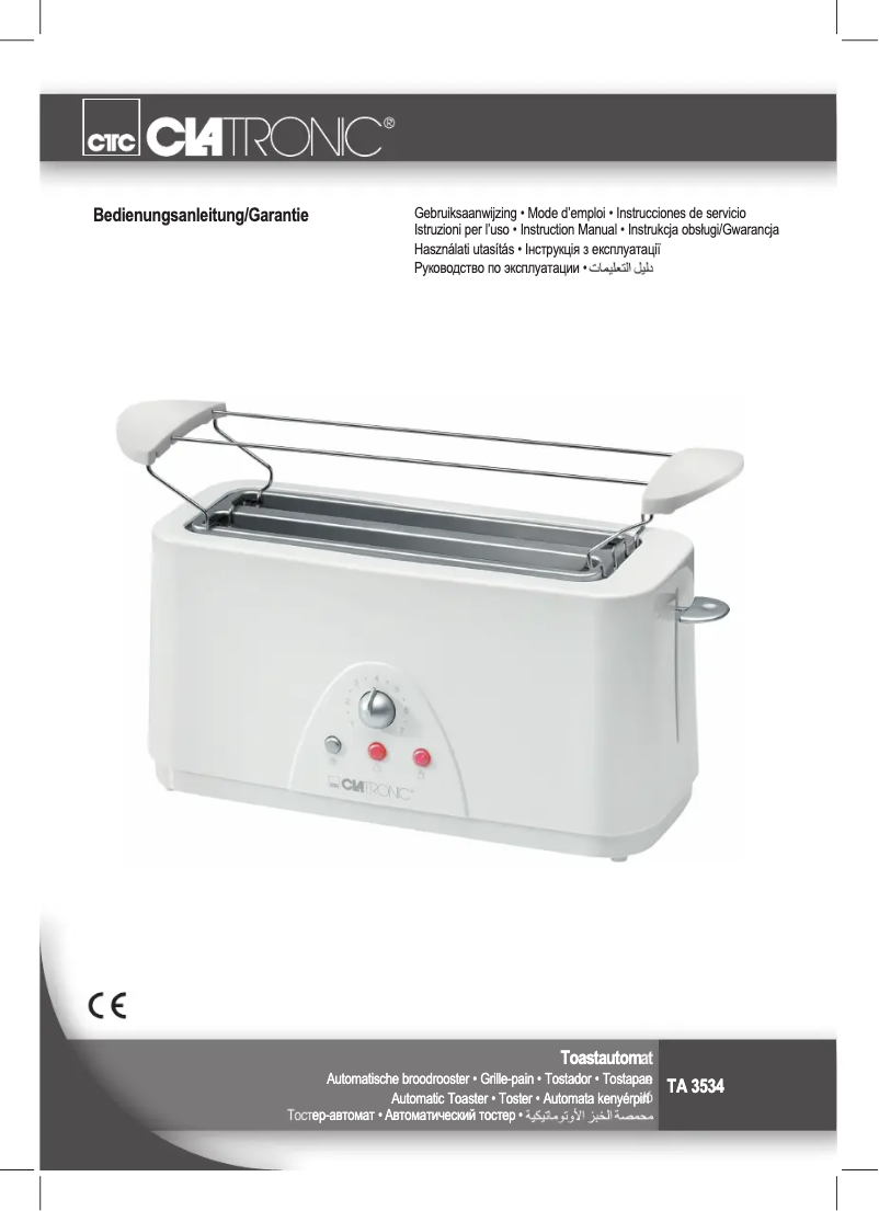 Page 1 de la notice Manuel utilisateur Clatronic TA 3534