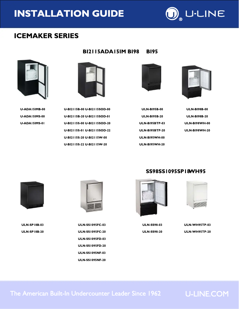 Page 1 de la notice Manuel utilisateur U-Line U-BI2115B-00