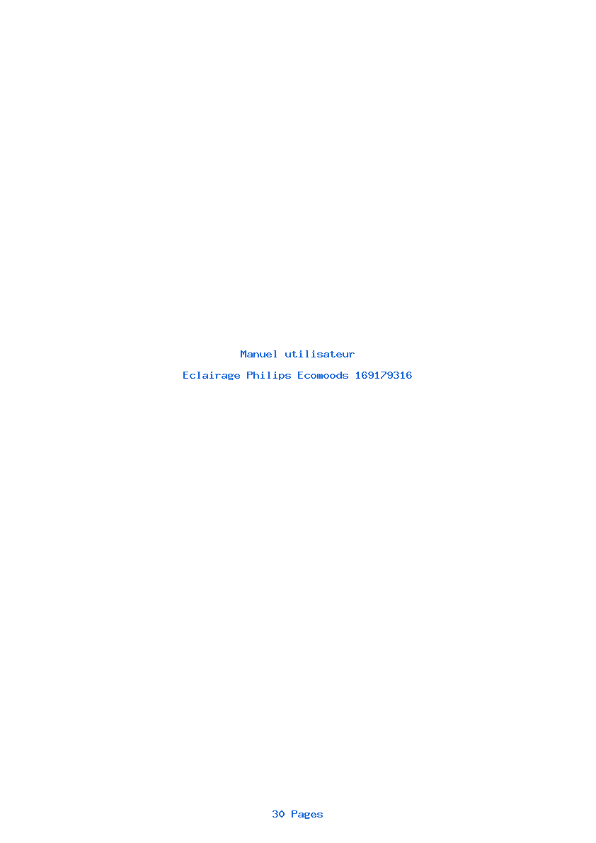 Page 1 de la notice Manuel utilisateur Philips Ecomoods 169179316