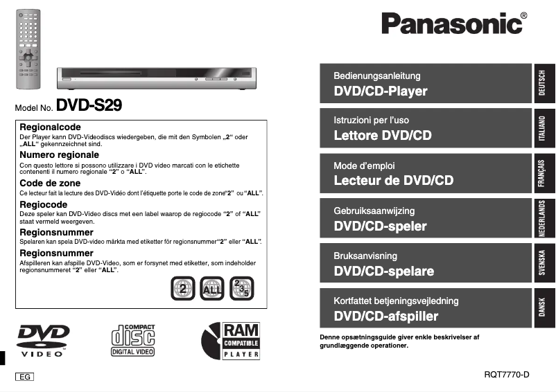 Página 1 del manual Manual de usuario Panasonic DVD-S29