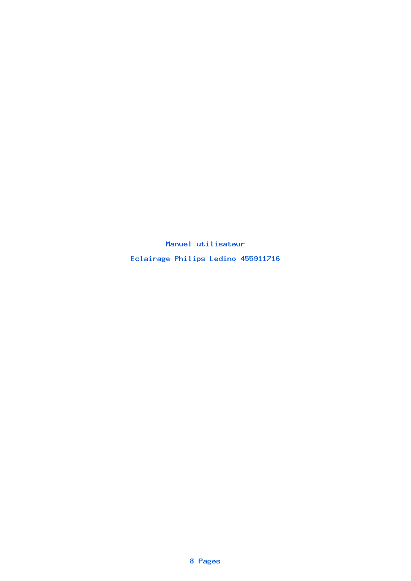 Page 1 de la notice Manuel utilisateur Philips Ledino 455911716