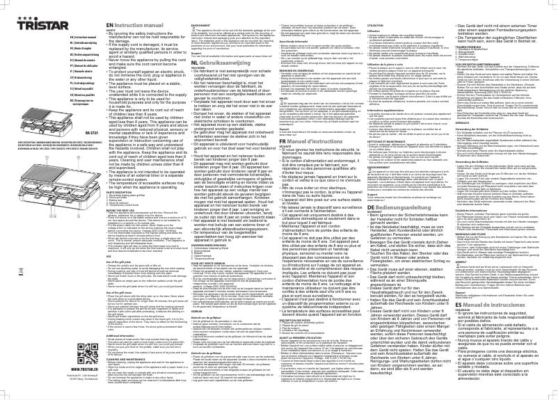 Page 1 de la notice Manuel utilisateur TriStar RA-2725