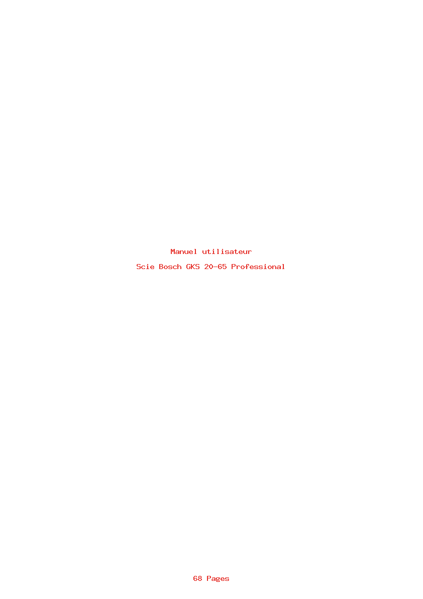 Page 1 de la notice Manuel utilisateur Bosch GKS 20-65 Professional