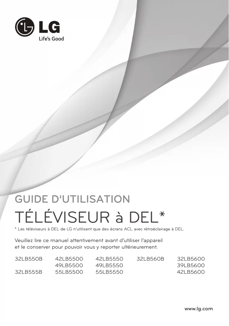 Page 1 de la notice Manuel utilisateur LG 49LB5550