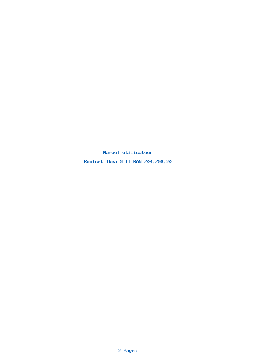 Page 1 de la notice Manuel utilisateur Ikea GLITTRAN 704.796.20