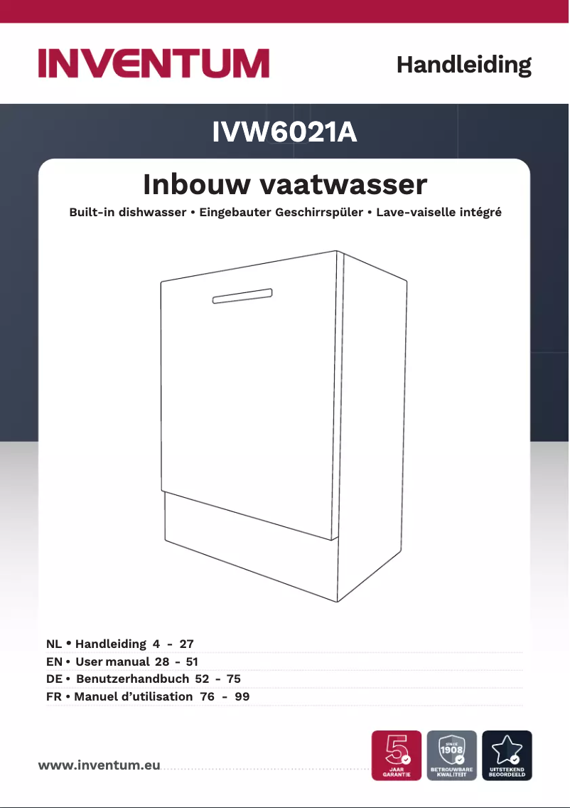 Page 1 de la notice Manuel utilisateur Inventum IVW6021A