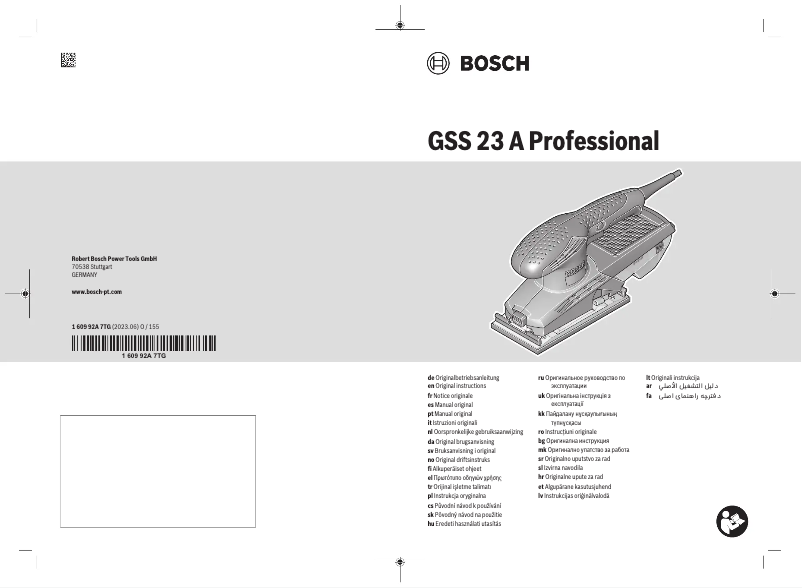 Página 1 del manual Manual de usuario Bosch GSS 23 A Professional