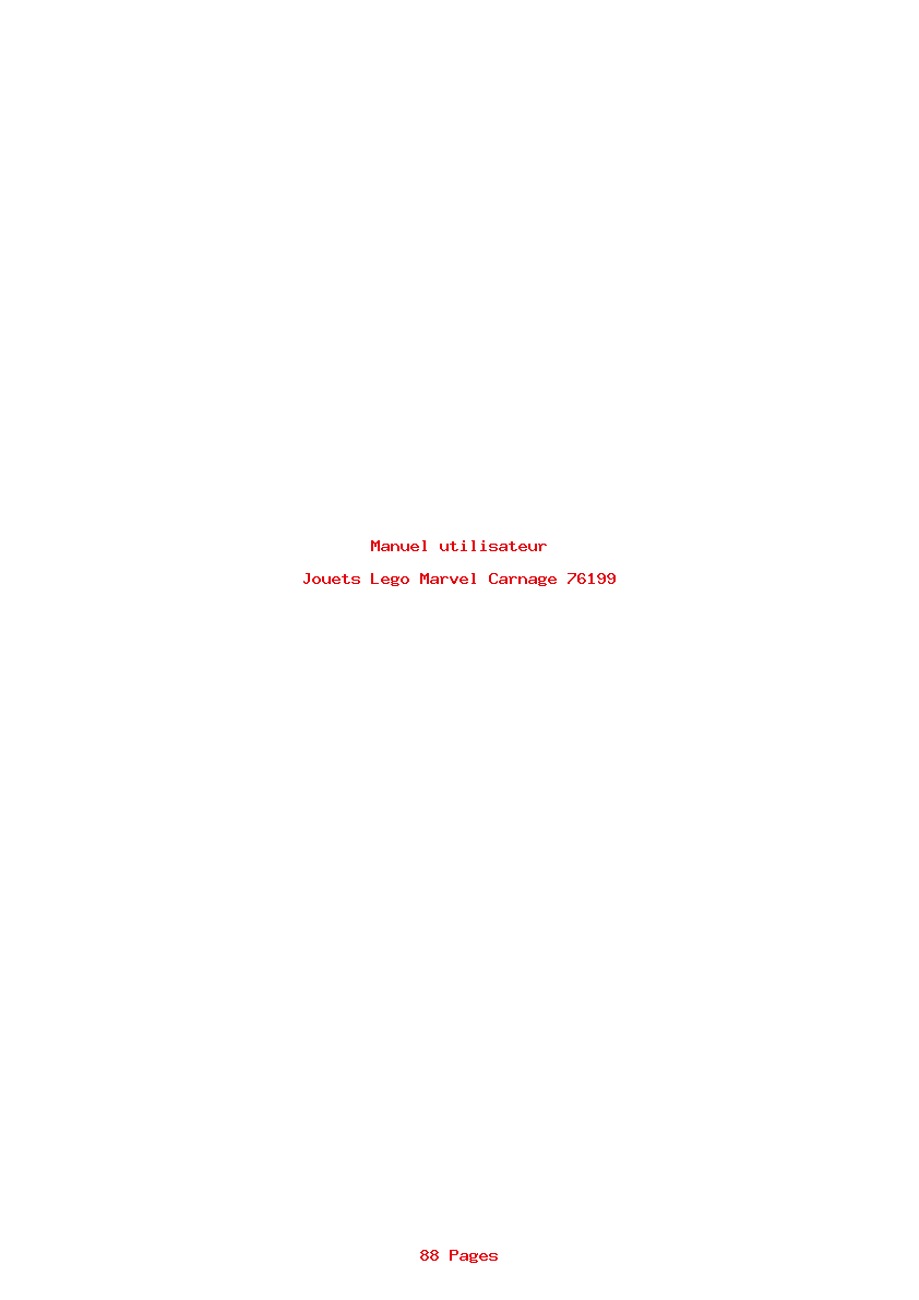 Page 1 de la notice Manuel utilisateur Lego Marvel Carnage 76199