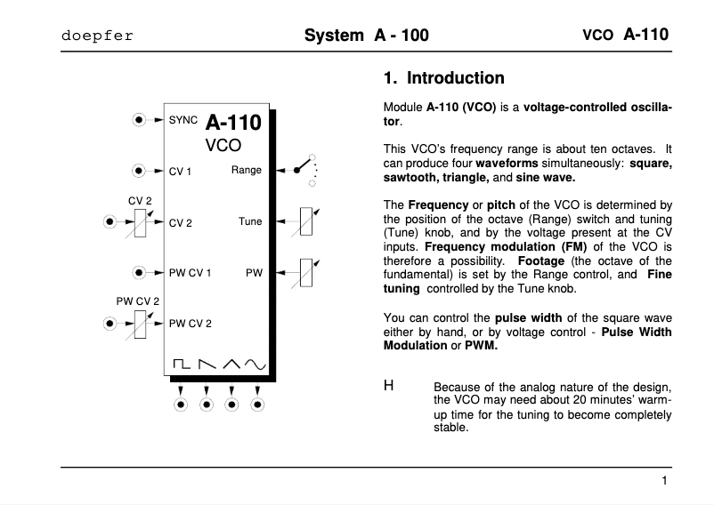 Page 1 de la notice Manuel utilisateur Doepfer A-151v