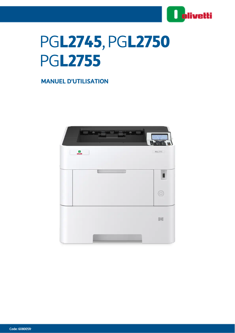 Page 1 de la notice Manuel utilisateur Olivetti PGL2745