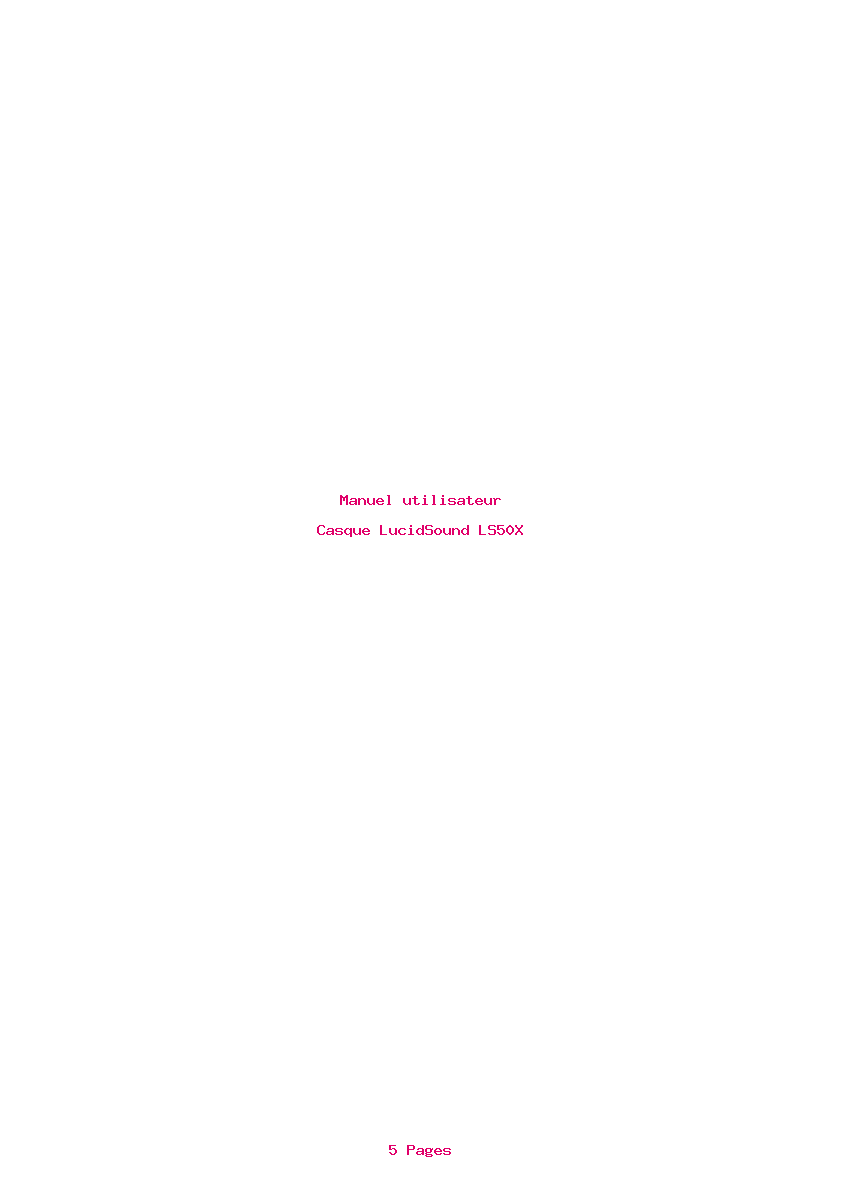 Page 1 de la notice Manuel utilisateur LucidSound LS50X