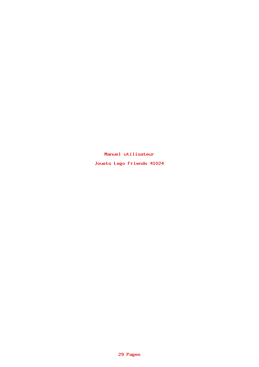 Page 1 de la notice Manuel utilisateur Lego Friends 41024