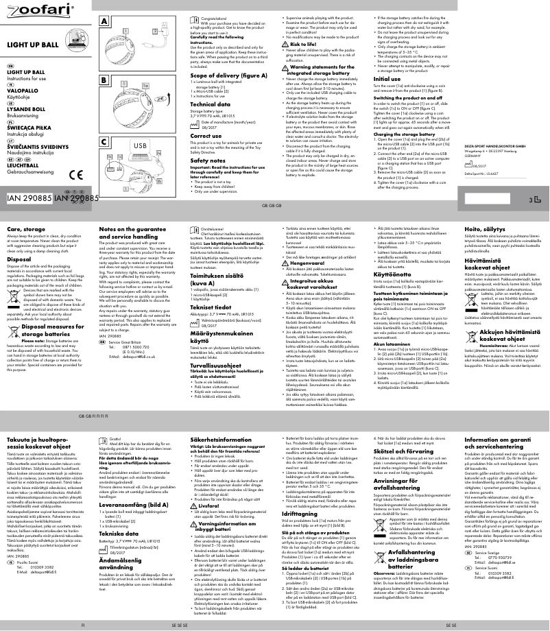 Page 1 de la notice Manuel utilisateur Zoofari IAN 290885