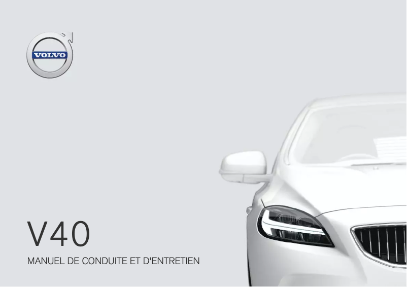 Page 1 of the manual User Manual Volvo V40 (2019)
