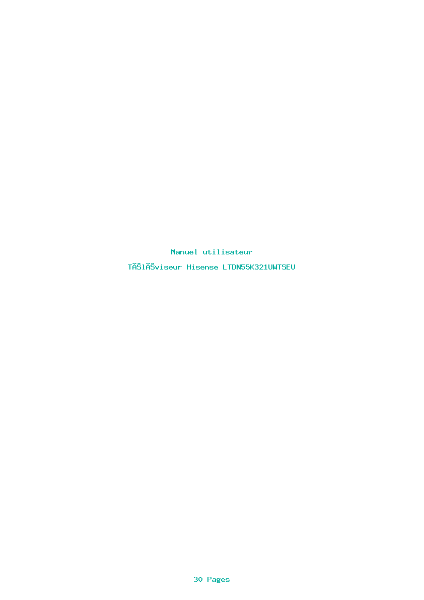 Page 1 de la notice Manuel utilisateur Hisense LTDN55K321UWTSEU
