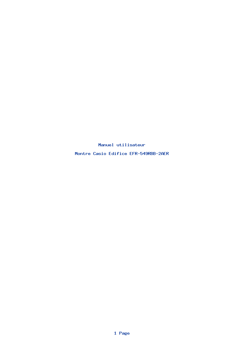 Page 1 de la notice Manuel utilisateur Casio Edifice EFR-549RBB-2AER