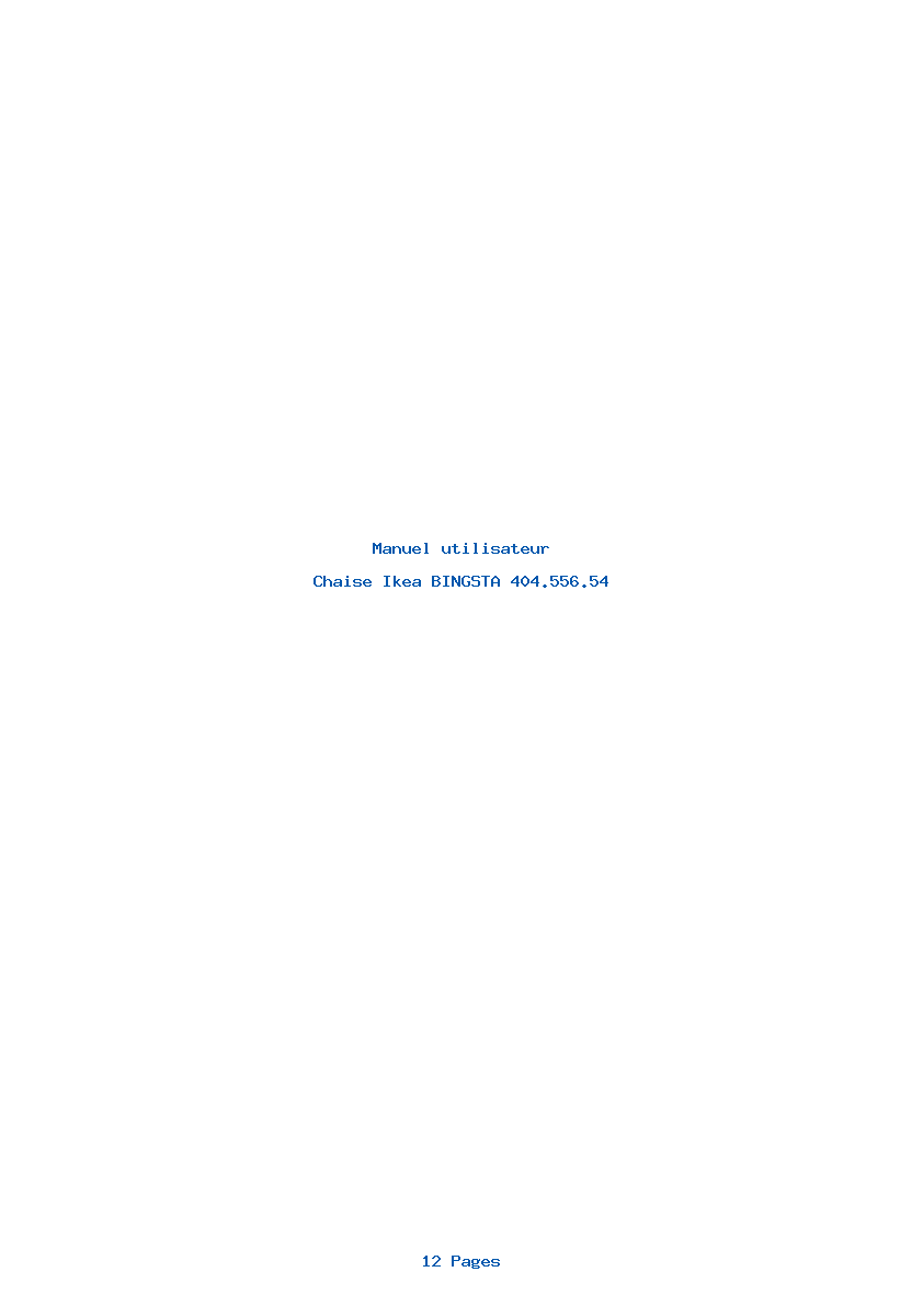 Page 1 de la notice Manuel utilisateur Ikea BINGSTA 404.556.54