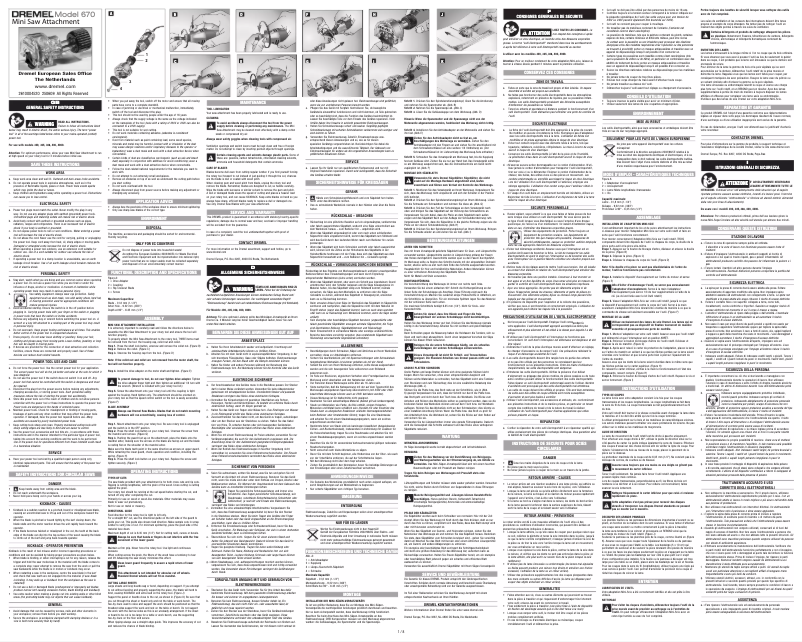 Page 1 de la notice Manuel utilisateur Dremel 2615 0670 JA