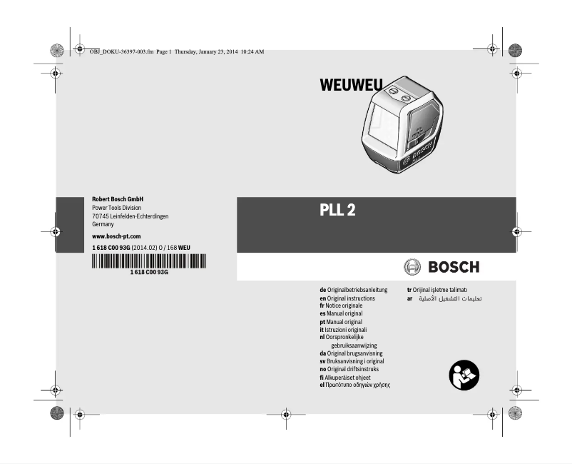 Página 1 del manual Manual de usuario Bosch PLL 2