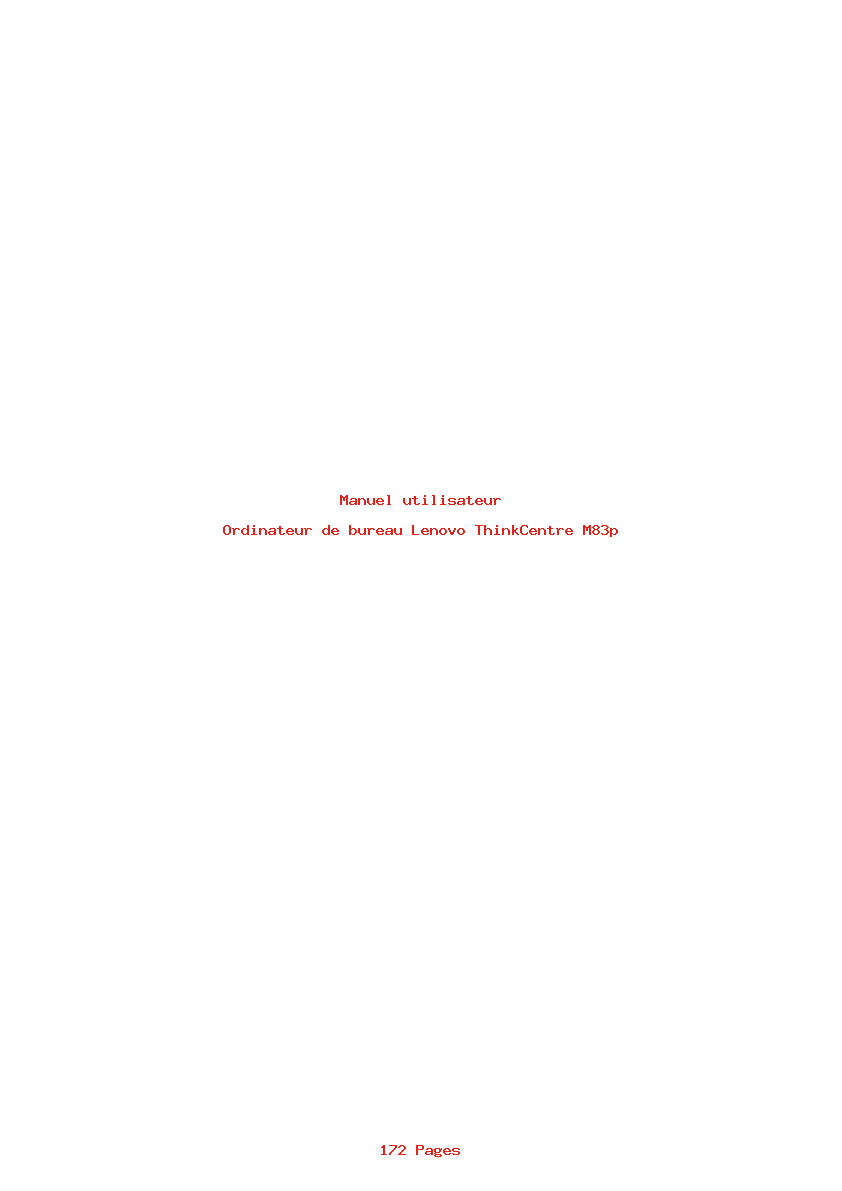 Page 1 de la notice Manuel utilisateur Lenovo ThinkCentre M83p