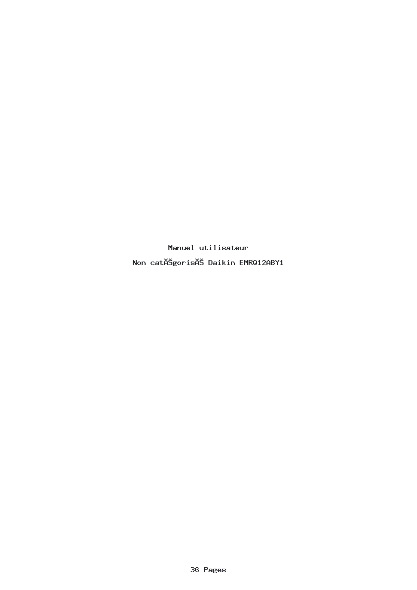 Page 1 de la notice Manuel utilisateur Daikin EMRQ12ABY1