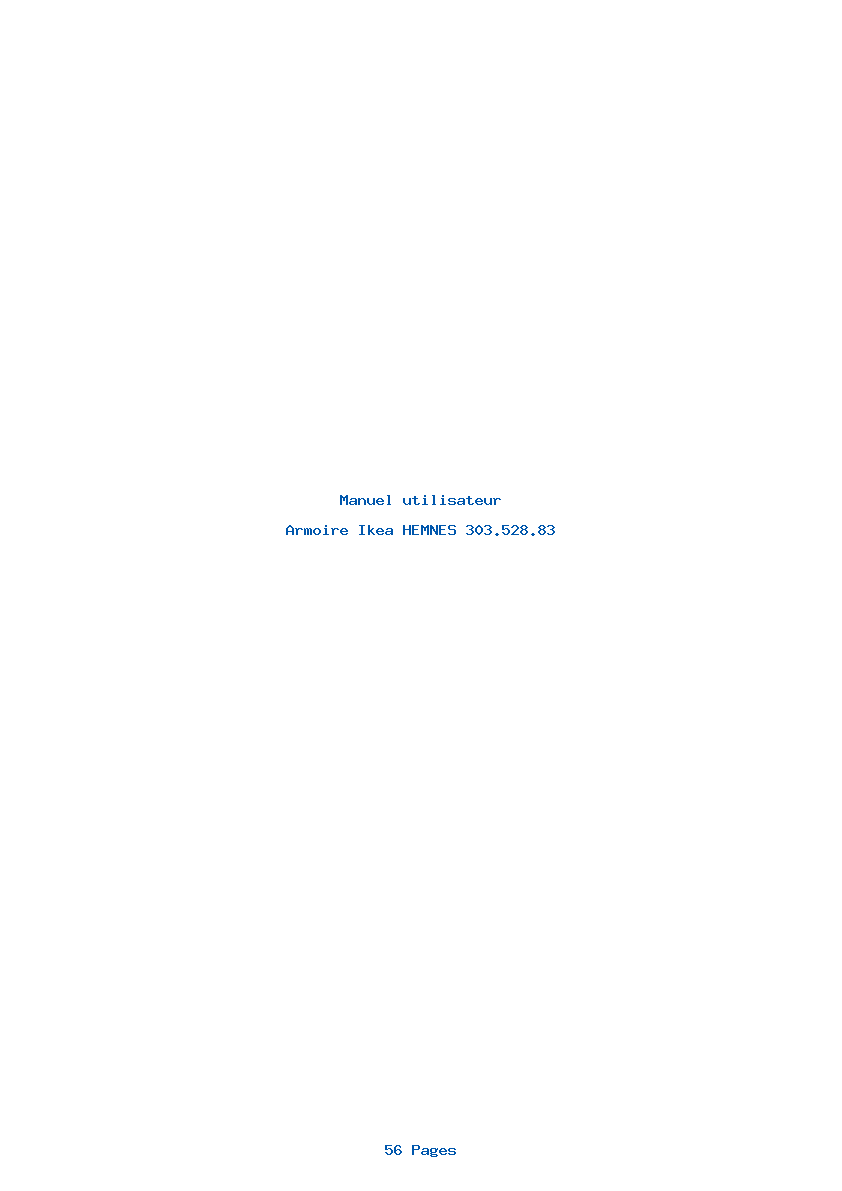 Page 1 de la notice Manuel utilisateur Ikea HEMNES 303.528.83