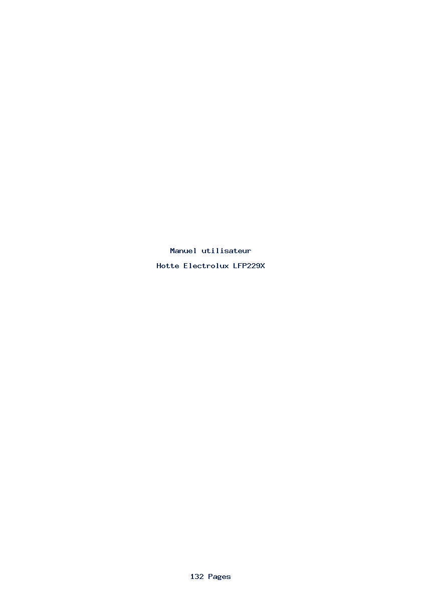 Page 1 de la notice Manuel utilisateur Electrolux LFP229X