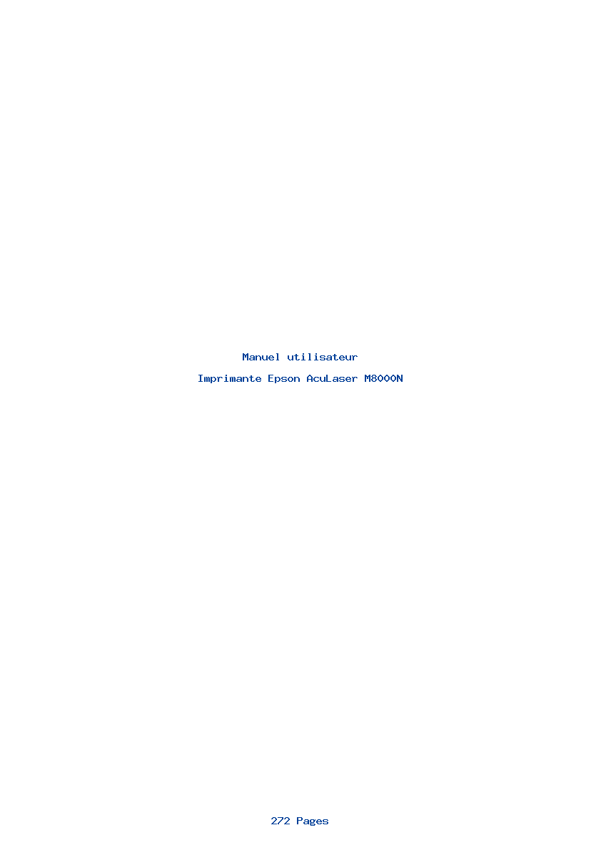 Page 1 de la notice Manuel utilisateur Epson AcuLaser M8000N