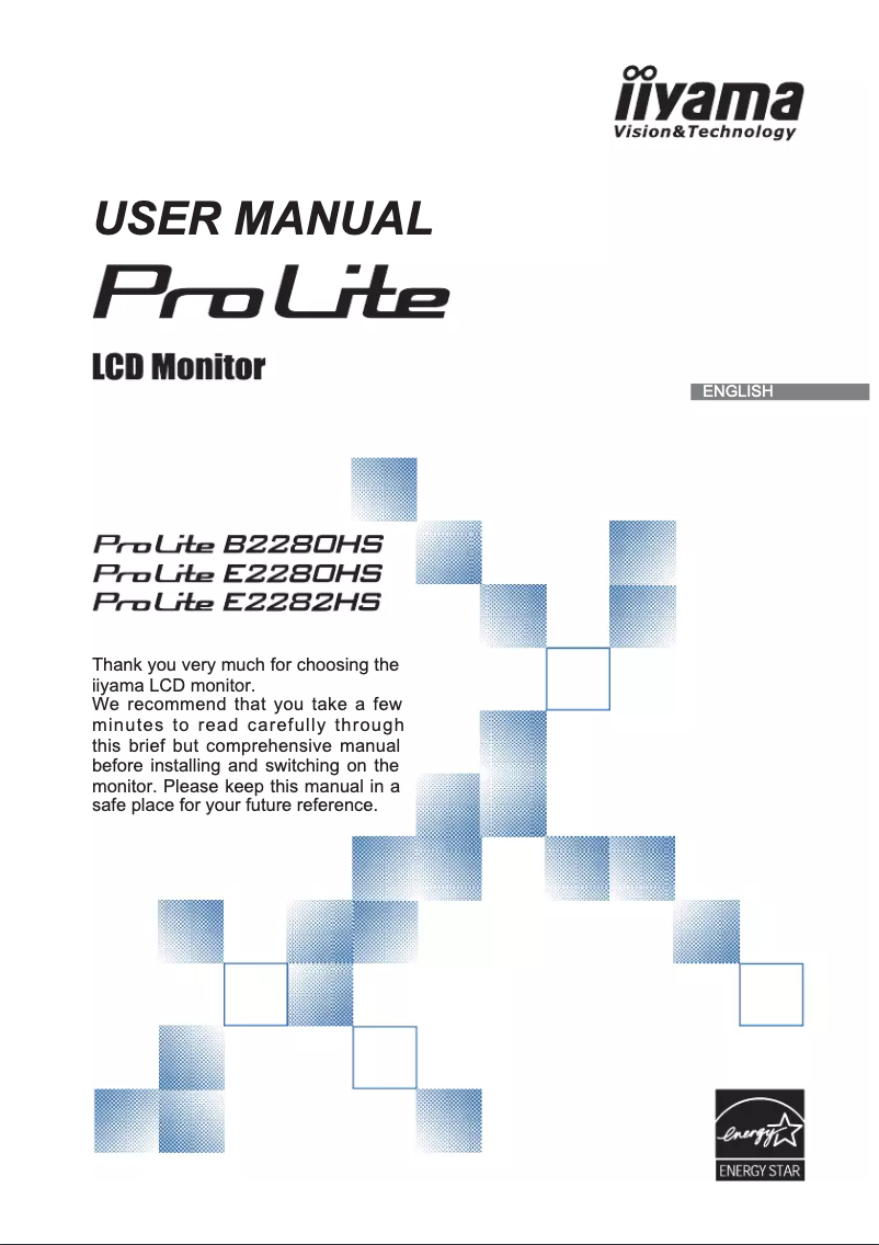 Page 1 de la notice Manuel utilisateur Iiyama ProLite B2280HS