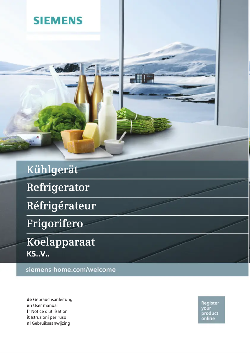 Page 1 de la notice Manuel utilisateur Siemens KS33VNW30