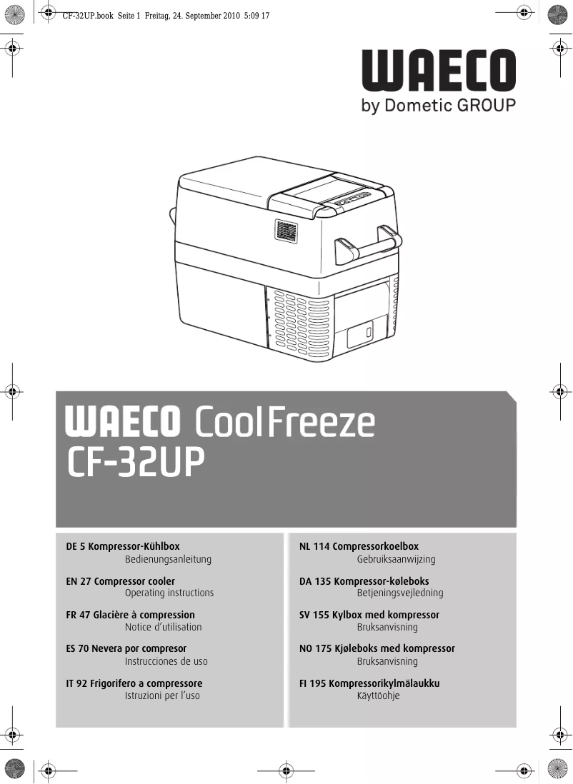 Page 1 de la notice Manuel utilisateur Waeco CoolFreeze CF 32UP