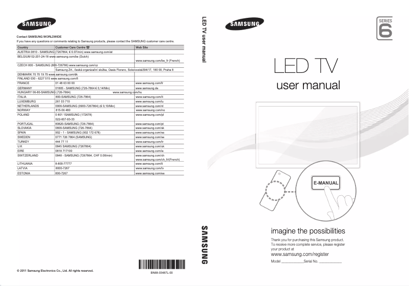 Página 1 del manual Guía de inicio rápido Samsung UE46D6757WK