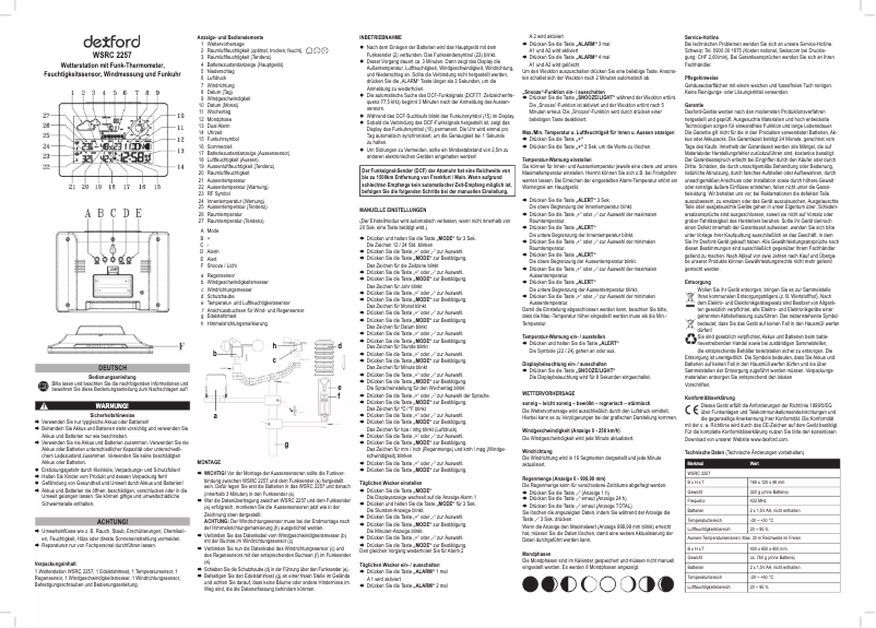 Page 1 de la notice Manuel utilisateur Dexford WSRC 2257